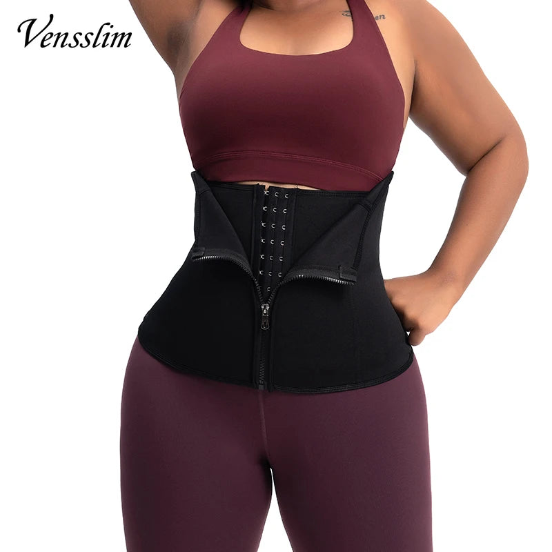 Vensslim Thermal Waist Trainer with Zipper – Slimming and Abdominal Support Belt