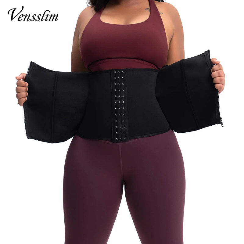 Vensslim Thermal Waist Trainer with Zipper – Slimming and Abdominal Support Belt