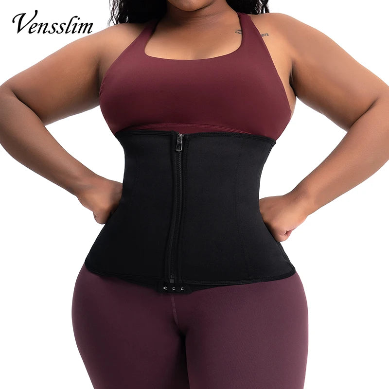Vensslim Thermal Waist Trainer with Zipper – Slimming and Abdominal Support Belt